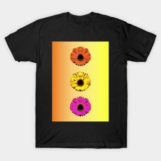 Sunflowers, electric orange, yellow pink T-Shirt